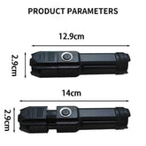 Flashlight Outdoor Lighting Lamp Telescopic Zoom Strong Light Flashlight USB-TI00787-Veeddydropshipping